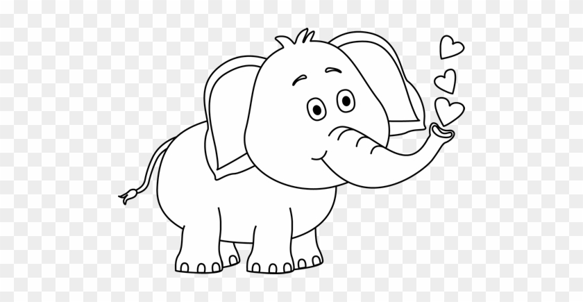 Clipart Elephant Black And White - Black & White Elephant #327182