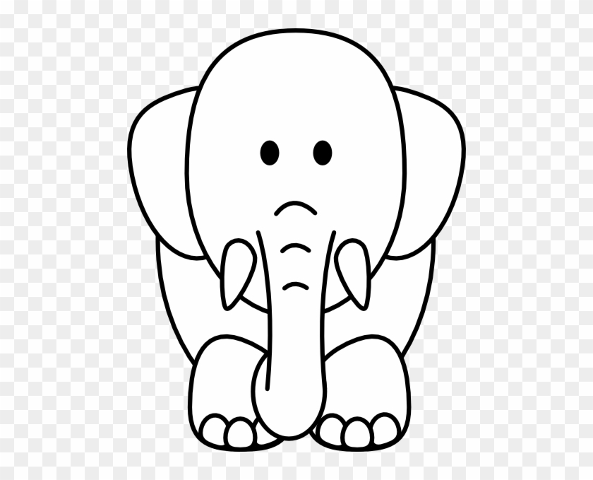 Cartoon Elephant Bw Clip Art At Clker - Black And White Clip Art Of Wild Animals #327240