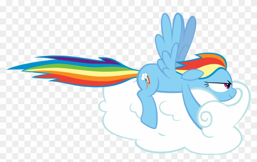 Mlp Rainbow Dash Cloud Vector - Rainbow Dash On A Cloud #327726