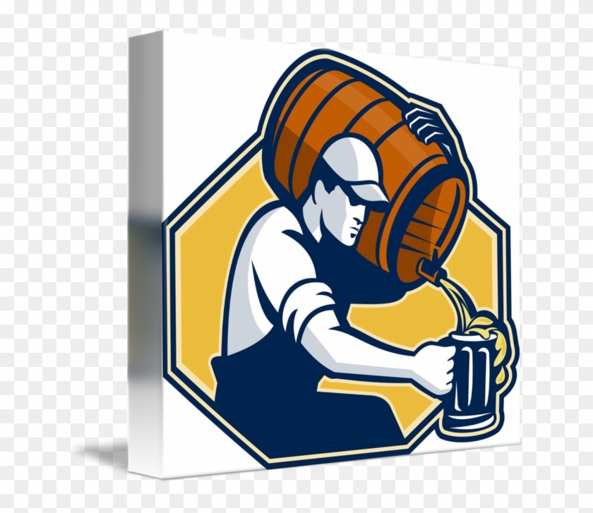Cafepress Bartender Pouring Keg Barrel Beer Ret Tile #330732