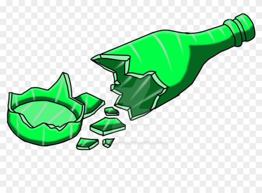 Broken Bottle/glass By Therealluckgandor - Broken Glass Bottle Drawing #331191