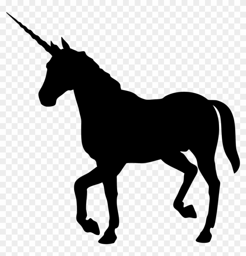 Illustration Art - Unicorn Black Png #331556