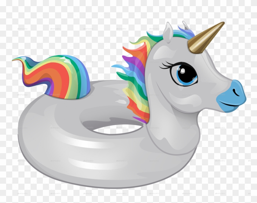 Rainbow Unicorn Float - Pool Float Transparent Background #331560