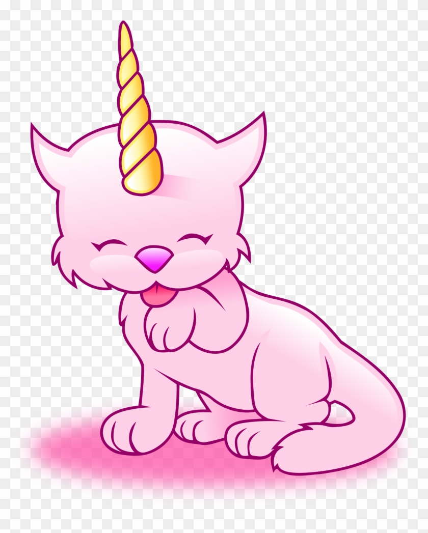 Russian Blue Pink Cat Kitten Unicorn Clip Art - Russian Blue Pink Cat Kitten Unicorn Clip Art #331658
