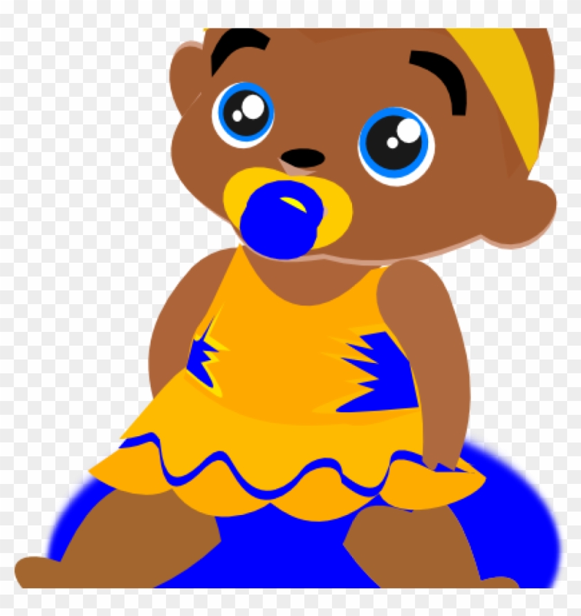 Black Baby Clipart Blue Yellow Ba Clip Art At Clker - Clip Art #331794