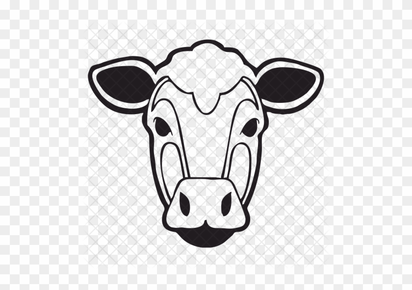Cow, Face Icon - Cow Face Drawing Png #332053