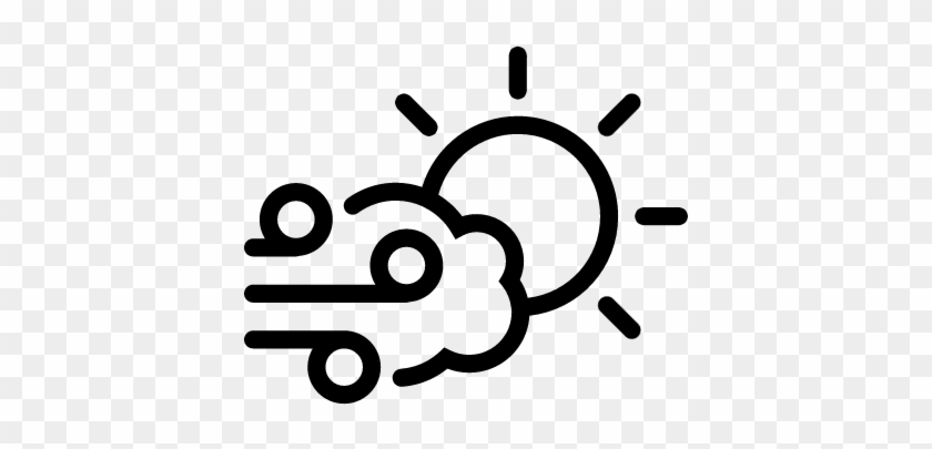 Wind, Cloud And Sun Outline Vector - Outline Pic Of Day #333132