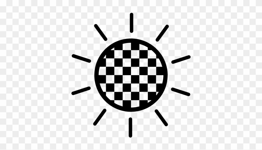 Sun Outline With Checkered Circle Vector - Minimal Pineapple #333345