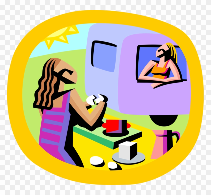 Vector Illustration Of Summer Vacation Camping In Campground - Vector Illustration Of Summer Vacation Camping In Campground #334696
