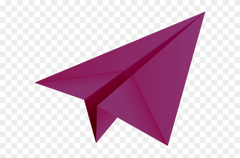 Paper Plane Purple - Paper Plane Purple Vector #336344