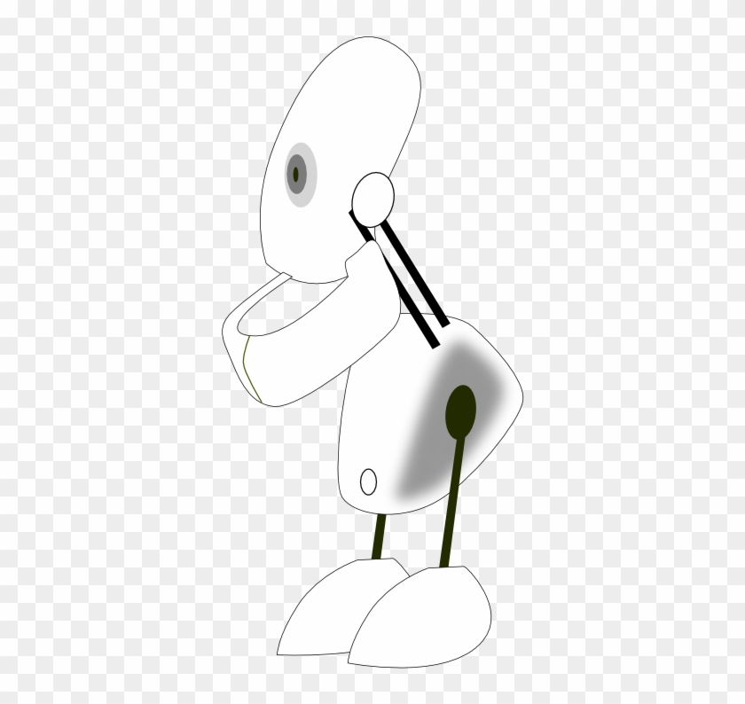 Robot Green Black White Art Geometry 555px - Cartoon #336364