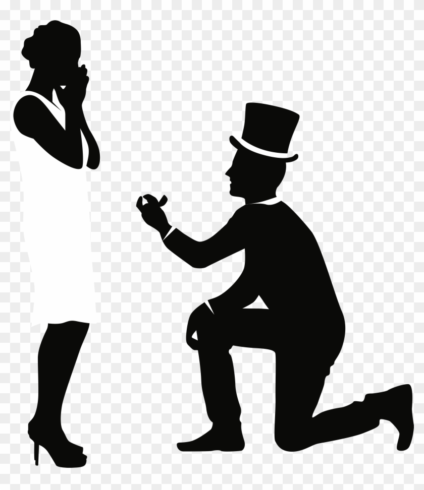 Romantic Couple Silhouettes Png Clip Art - Full Color Wedding Decor Full Color Decal, Groom Bride #337062