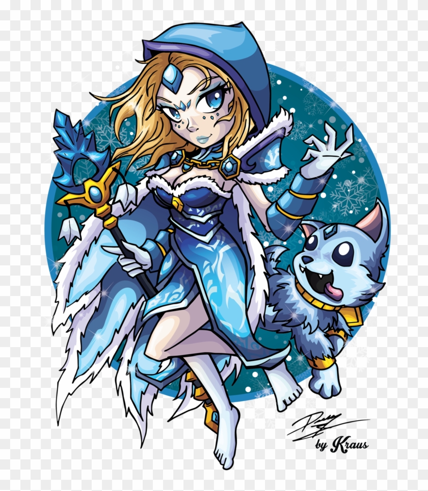 Rylai The Crystal Maiden By Kraus-illustration - Cartoon #337834