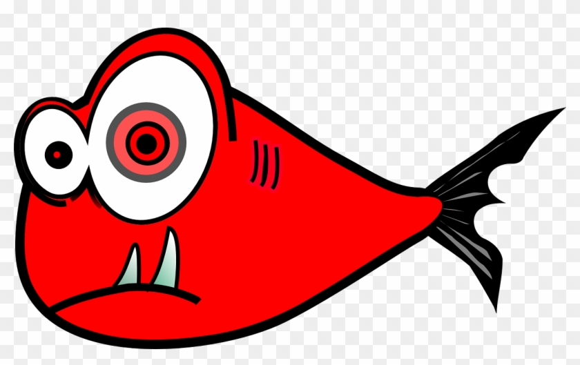 Fish Red Black Teeth Crazy - Black And Red Fish #339083