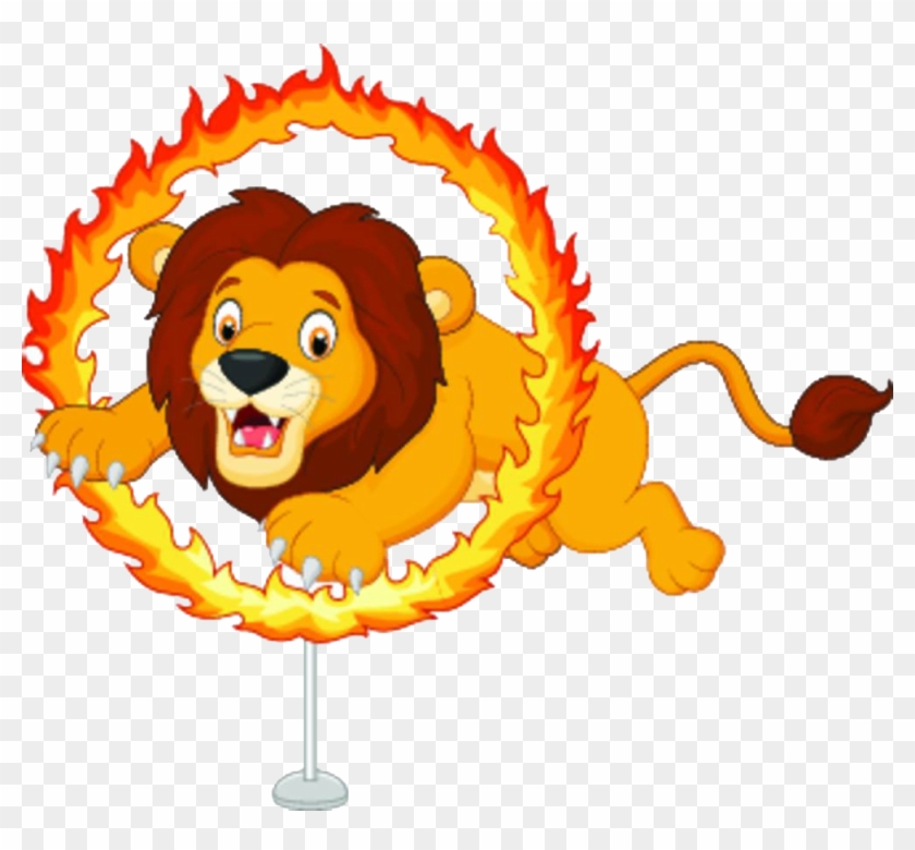 Lion Cartoon Circus Illustration - Lion Cartoon Circus Illustration #339307