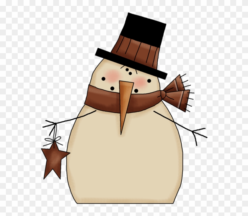 Primitive Plates, Snowman Clipart, Christmas Clipart, - Hat #339394