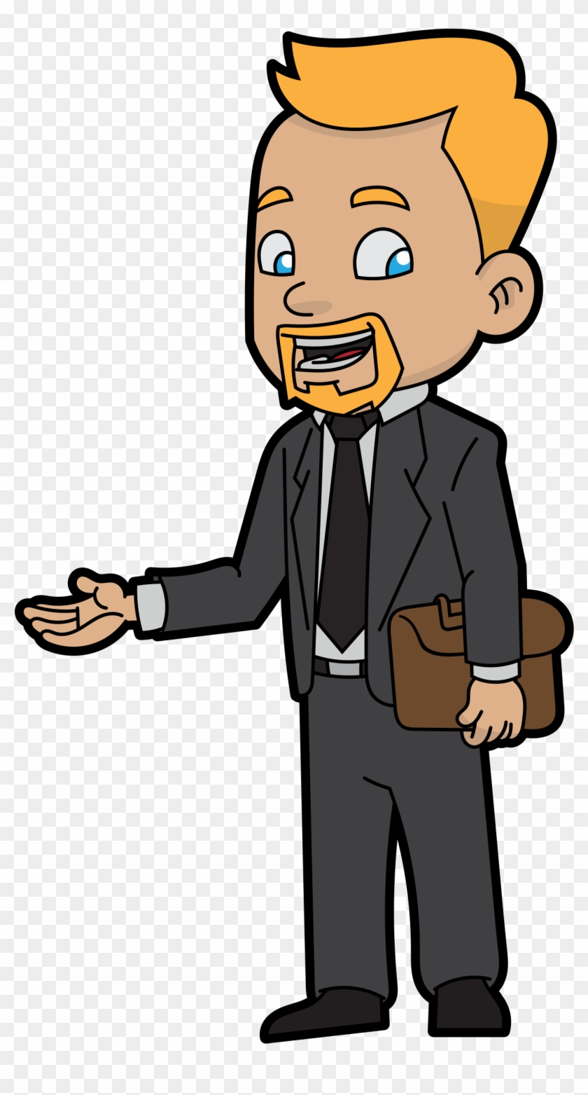 A Cheerful Cartoon Businessman - Bussinesman Svg #339601
