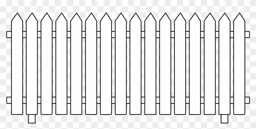 Picket Fence Clipart - White Picket Fence Vector #341113