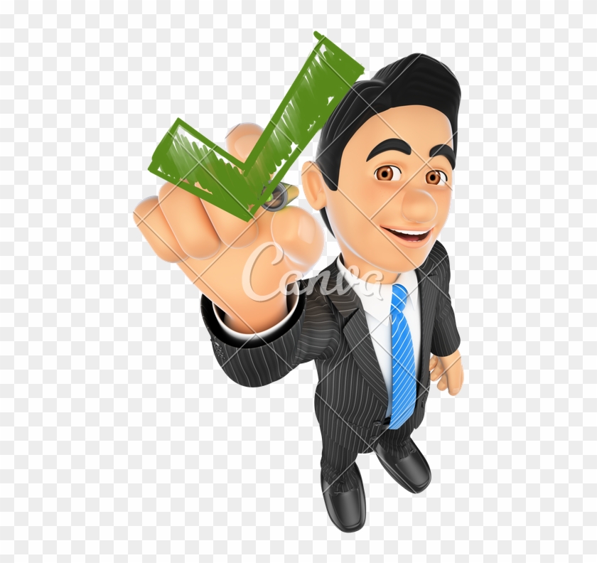 3d Businessman Drawing A Green Tick - Pendrive Backgrounds #341940