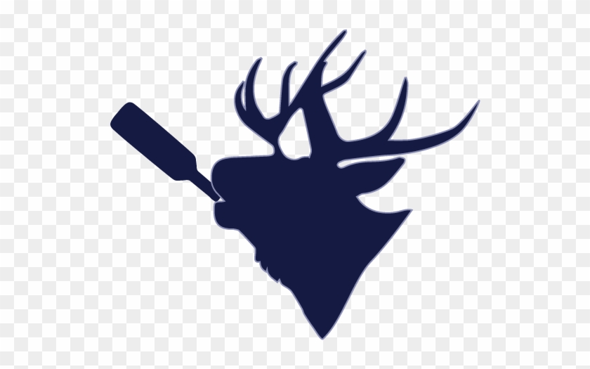 Elk With Wine Bottle - Elk Head Silhouette #342436