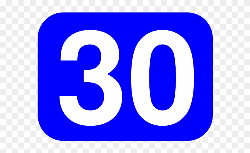 Free Vector Blue Rounded Rectangle With Number 30 Clip - 30 Clipart #342668