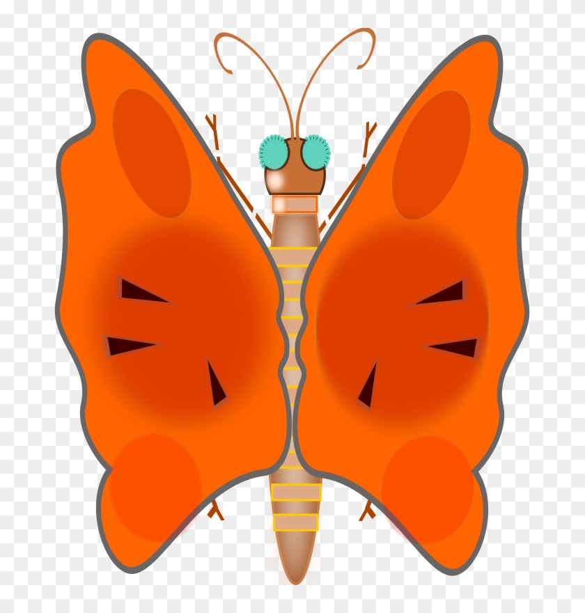 3drose Dpp_119553_3 Large Orange Cartoon Butterfly #342998