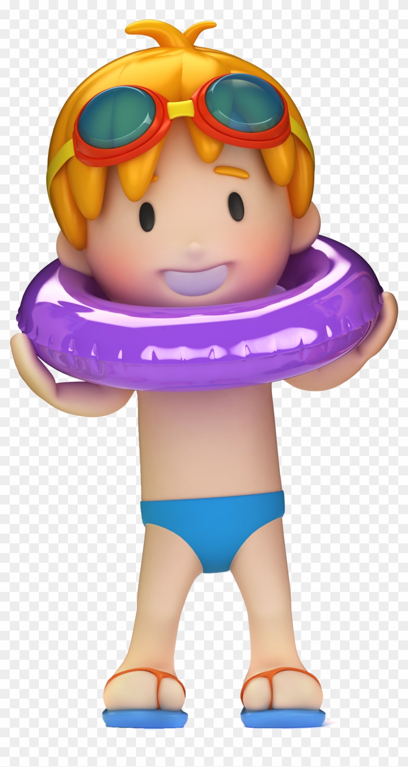 Cartoon Child Swimming - 卡通 儿童 游泳 #343132