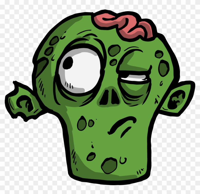 The Zombie Thinking - Cartoon Zombie Face Png #343720