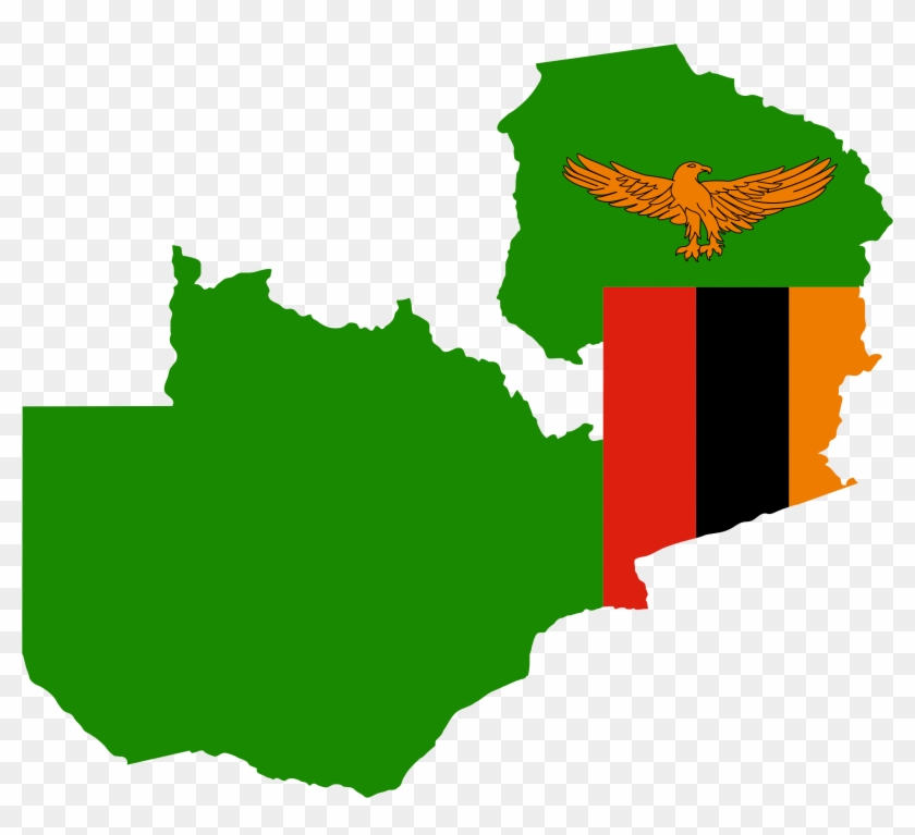 Flag Map - Zambia Map And Flag #344492