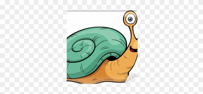 Vector Illustration Of Snail Cartoon Wall Mural • Pixers® - Snail Cartoon #344664
