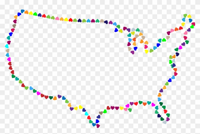 United States Clip Art - United States Heart Map #345430