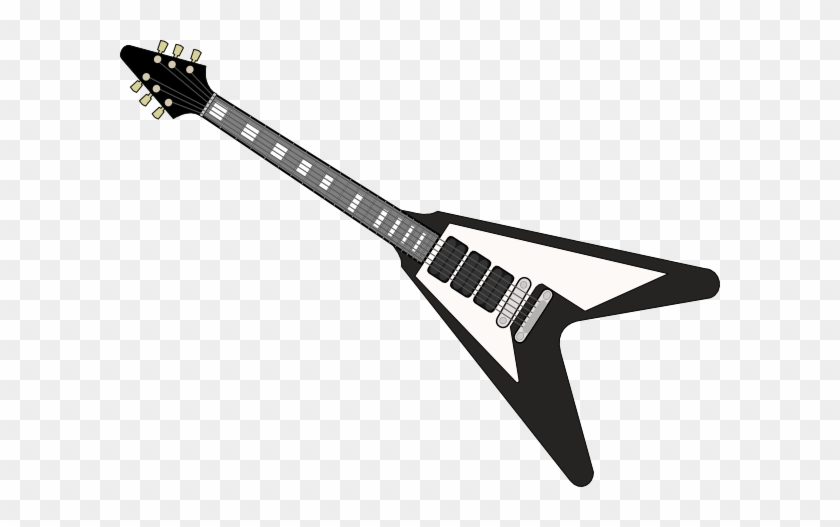 Black Flying V Guitar Clip Art At Clker Com Vector - Flying V Guitar Vector #346245