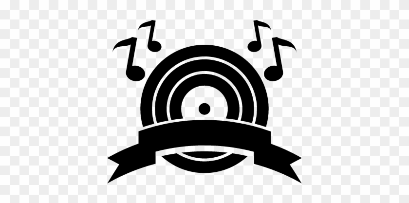 Music Boom Symbol Of A Musical Disc With Musical Notes - Banner Nota Musical Png #346560