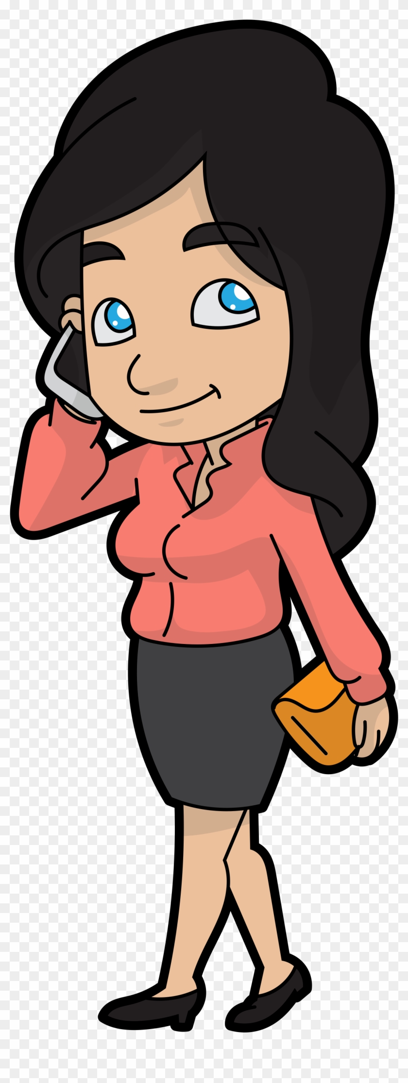 Open - Phone User Cartoon Png #347255