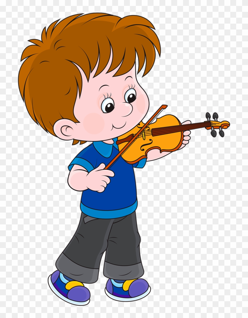 Boy Playing Violin Cartoon #347331