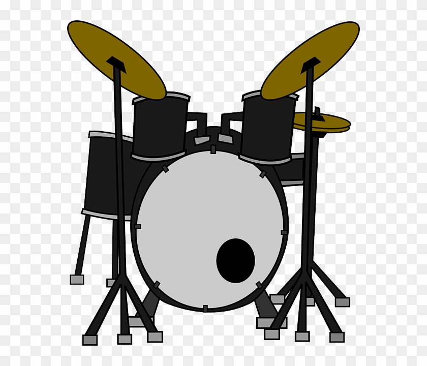 Music, Set, Outline, Drum, Drawing, Silhouette - Drums Clipart Transparent #347345