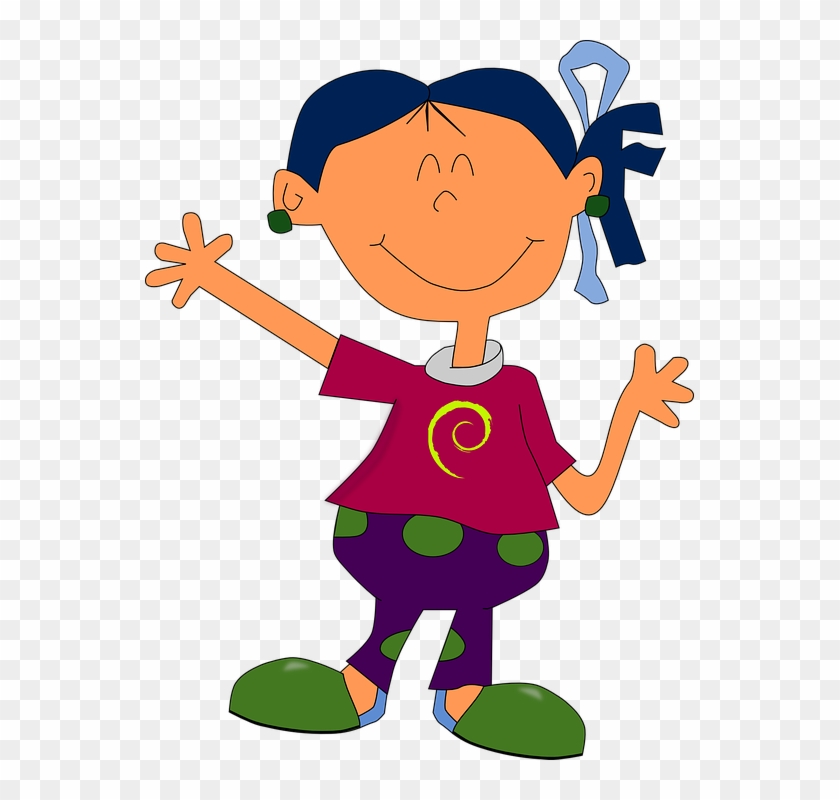 Kids At School Clipart 16, - Girl Cartoon Png #347388