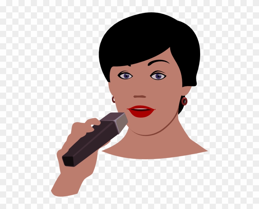 Female Singer Clip Art At Clkercom Vector - Cantora Com Microfone Png #347805