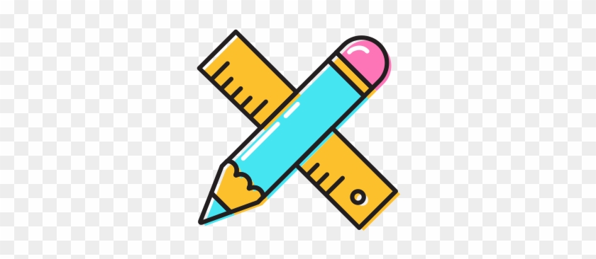 Bleistift, Lineal Symbol - Pencil And Ruler Clipart #348231