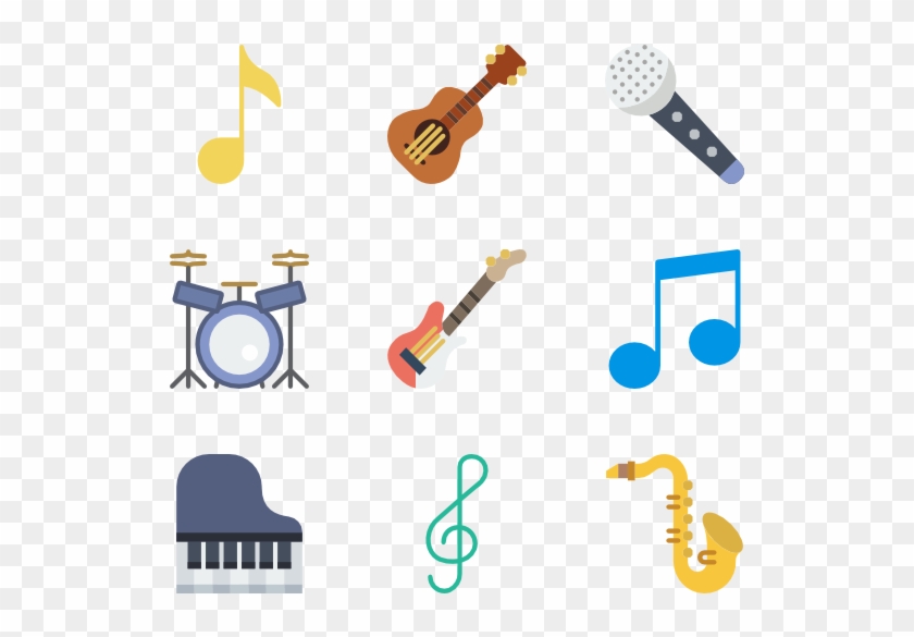 Music Elements - Musical Instruments Vector Png #348271