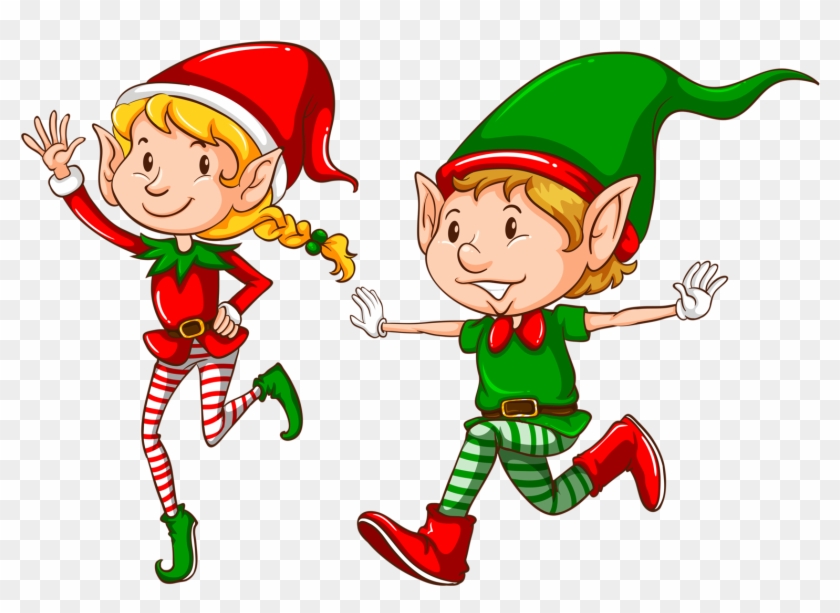 Duendes, Gnomos, Hadas, Etiquetas, Navidad, Patrones - Illustration #348817
