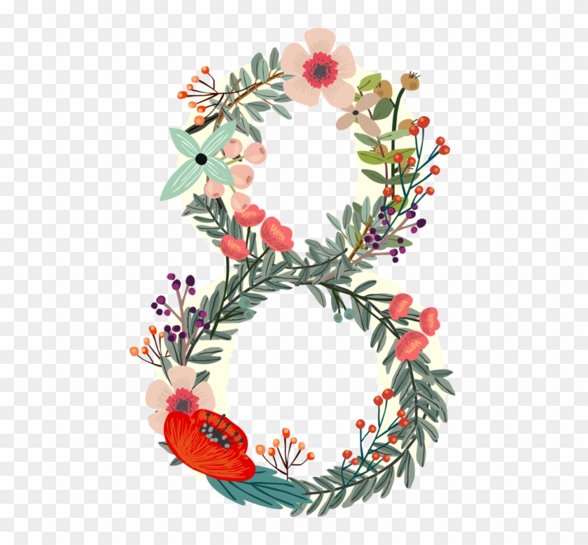 Flower Floral Design Numerical Digit Clip Art - Flower Floral Design Numerical Digit Clip Art #349135