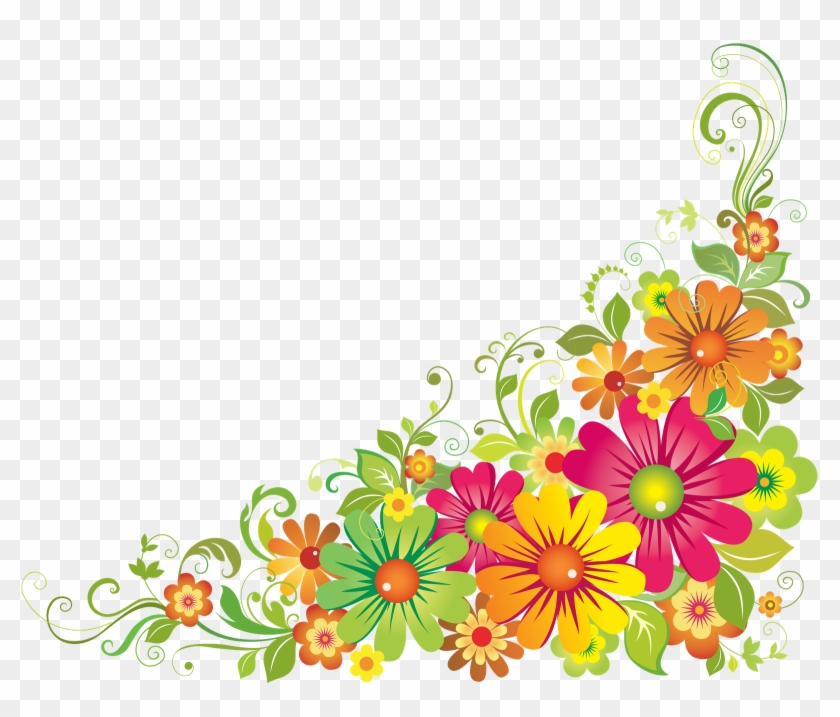 Flower Psd Via - Flower Border Clipart #350323