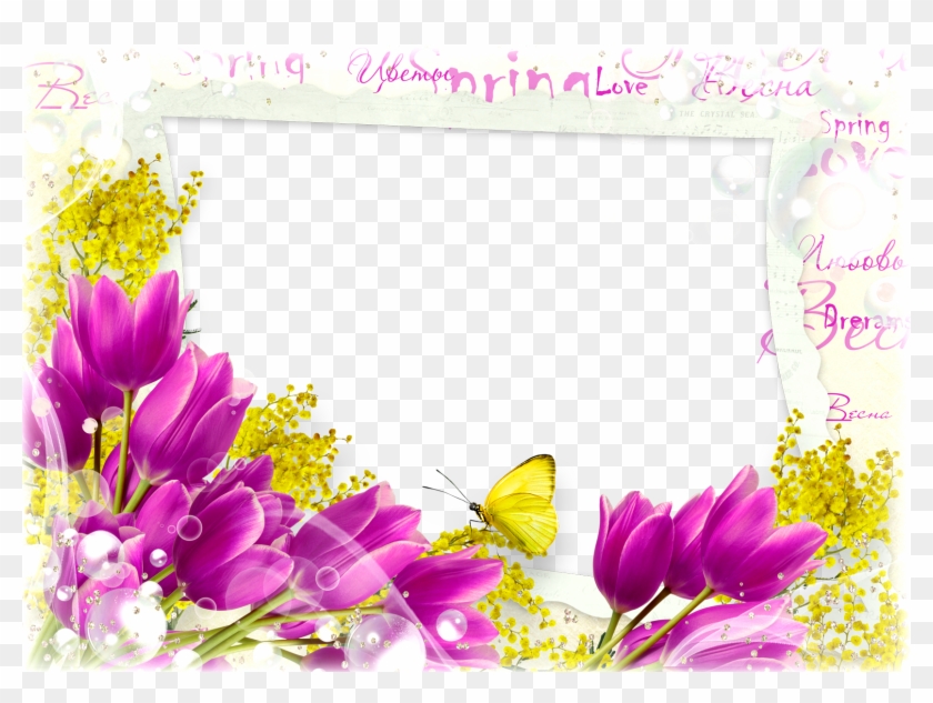 Png Flower Frame Twelve - Spring Flowers Frame Png #350343