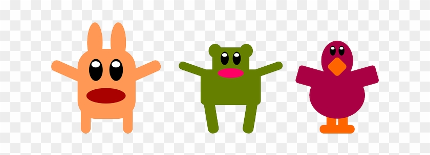 Characters Animals, Flat, Bird, Bunny, Bear, Rabbit, - ของเล่น การ์ตูน Png #351764