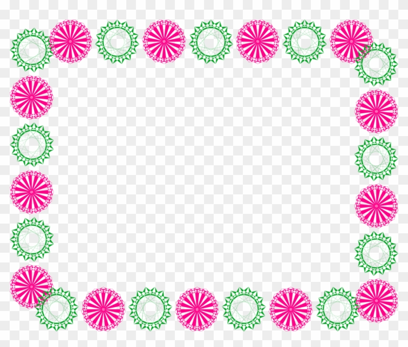 Illustration Of A Blank Frame Border Of Pink And Green - Border Pink Design Clipart #352210