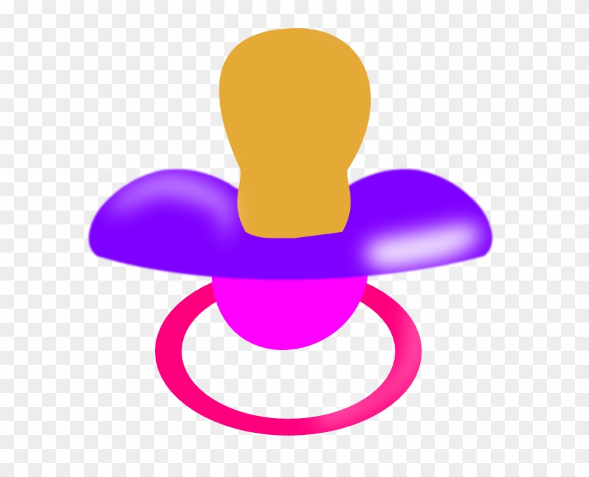 Purple And Pink Pacifier Clip Art At Clker Com Vector - Purple And Pink Pacifier #352248