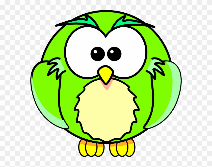 Green Owl Clipart - Simple Drawing Pages Cartoon Animals #352551