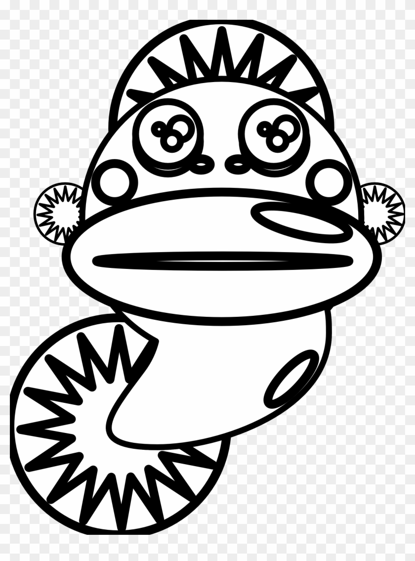 Cring Ugly Fish Black White Line Animal 555px - Coloring Book #352880