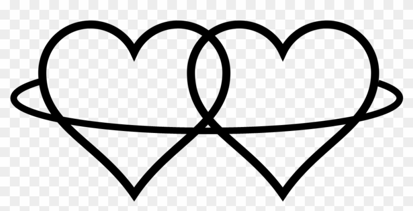 2 Intertwined Hearts With A Ring Around It On Ring - Heart #353278